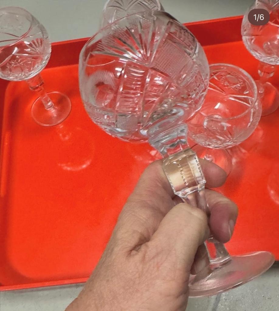 Verres en cristal taillés à la main, 6 pièces, Enlèvement ou Envoi