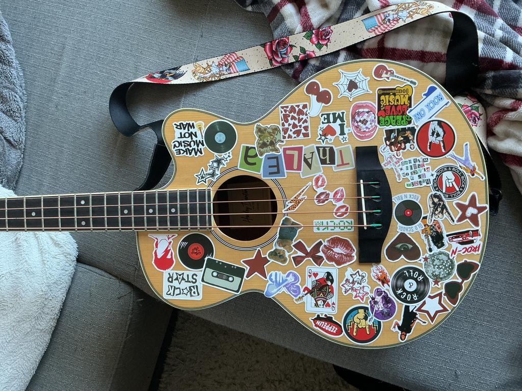 semi-akoustische basgitaar met toebehoren, Ophalen, Nieuw