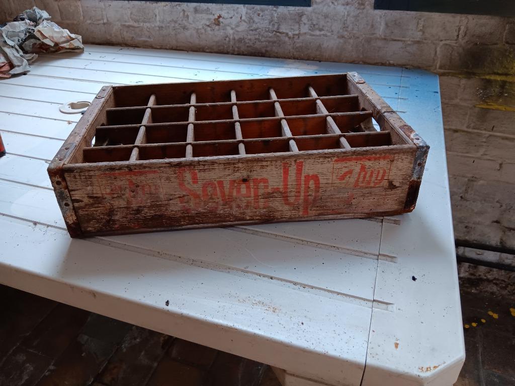 Oude houten bak Seven Up limonade, Ophalen of Verzenden, Gebruikt, Gebruiksvoorwerp