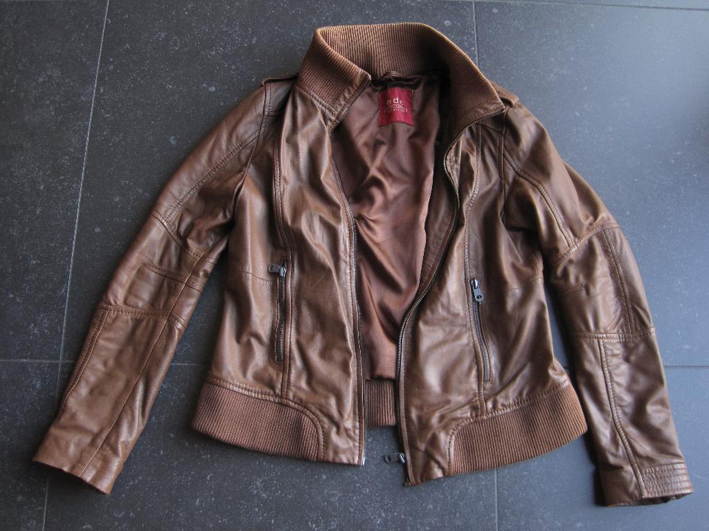 Lederen jas EDC Esprit maat L, Bruin, Maat 42/44 (L), Ophalen of Verzenden, EDC by Esprit