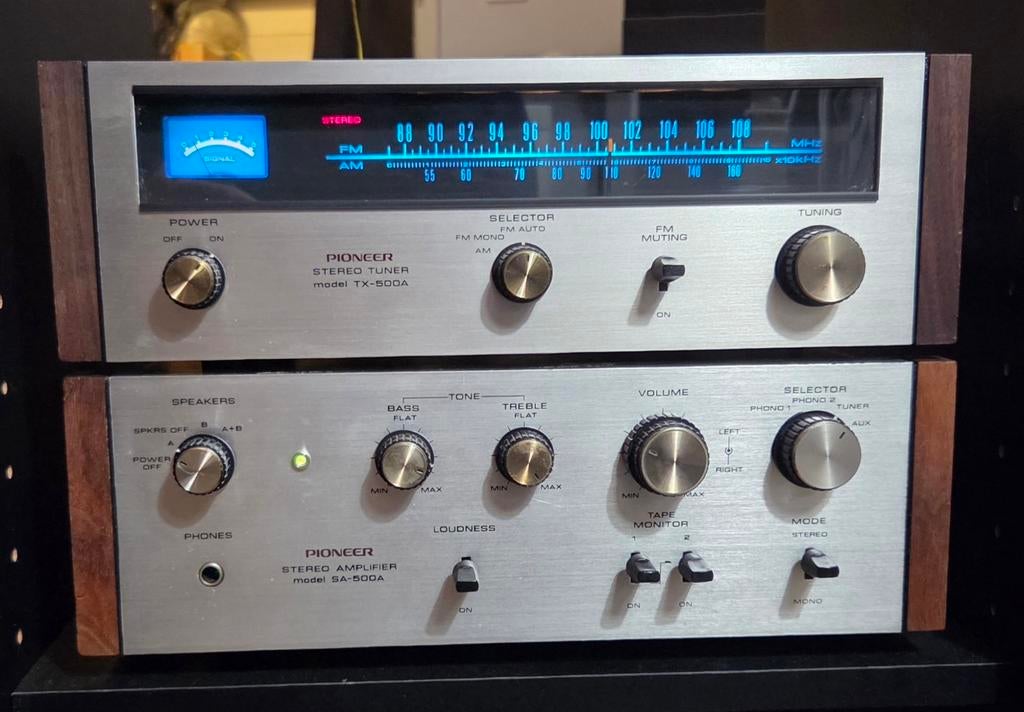 Pioneer SA-500A et TX-500A | Ensemble vintage | Son magnifiq, Moins de 60 watts, Enlèvement ou Envoi, Stéréo, Pioneer