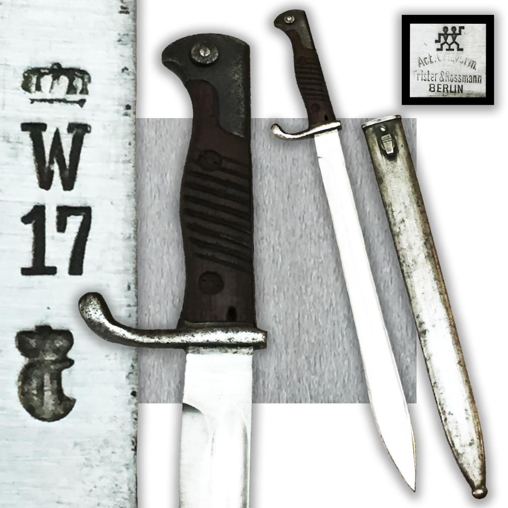 🚨Rare BAIONNETTE G98 ALLEMANDE PRUSSIENNE FRISTER 1917 #64, Envoi, Armée de terre, Épée ou sabre