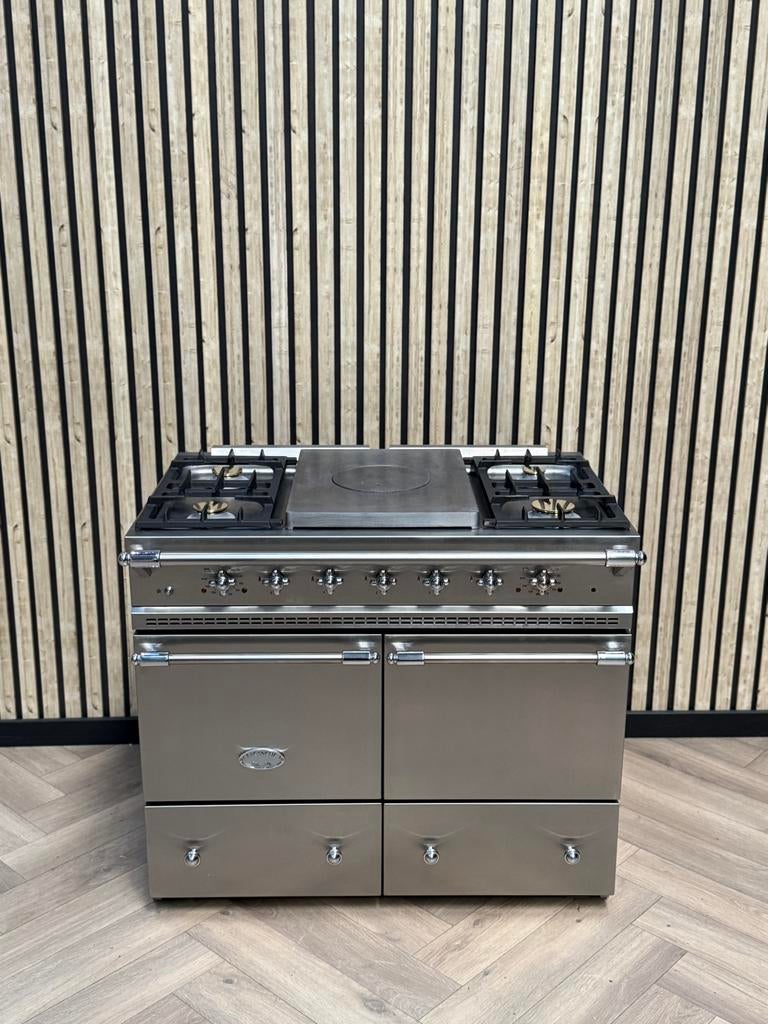 Luxe Lacanche 100cm fornuis Inox dubbele oven + Coup de Feu, Elektronische apparatuur, Ophalen of Verzenden, Grill, Elektrisch