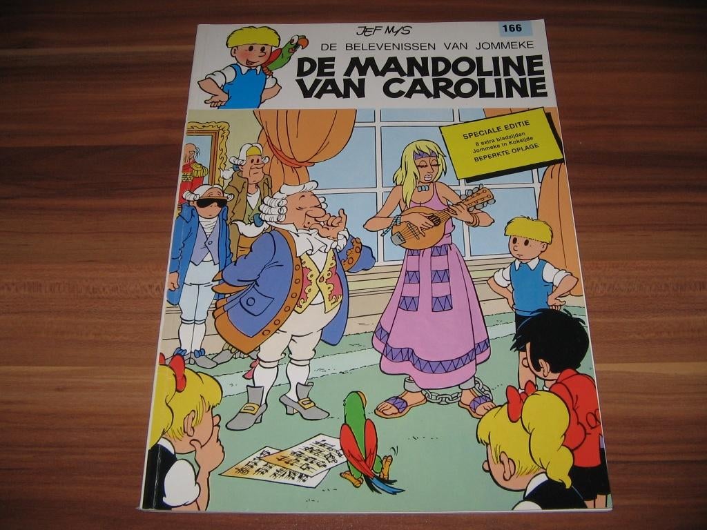 Jommeke nr 166 : De mandoline van Caroline, Eén stripboek, Ophalen of Verzenden, Jef Nys