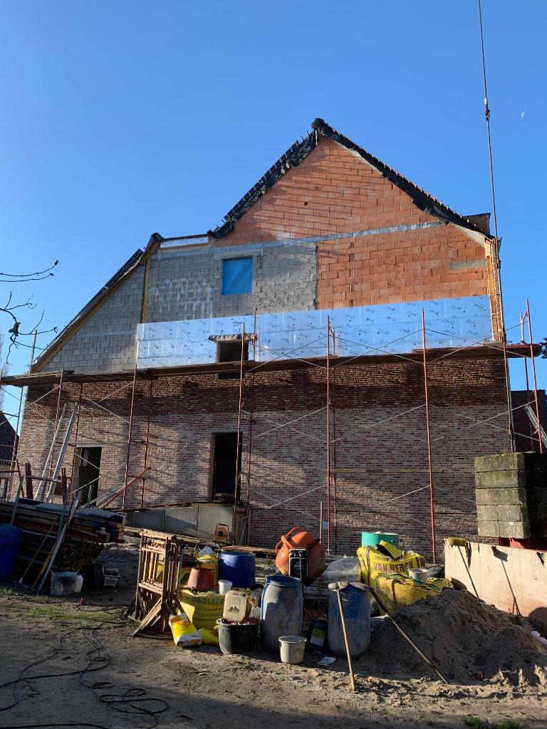 Steiger/stelling +-85m2, Doe-het-zelf en Bouw, Ophalen, Gebruikt, Gevelsteiger, 5 meter of hoger