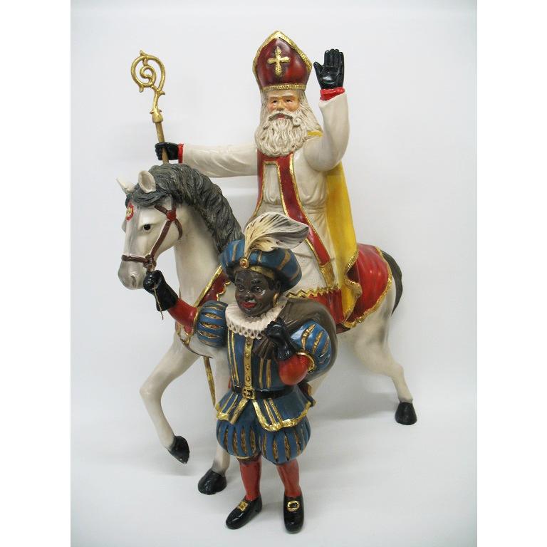 Santa Claus et Black Pete - Statue de saint - 55x30x70 cm, Divers, Saint-Nicolas, Neuf, Enlèvement