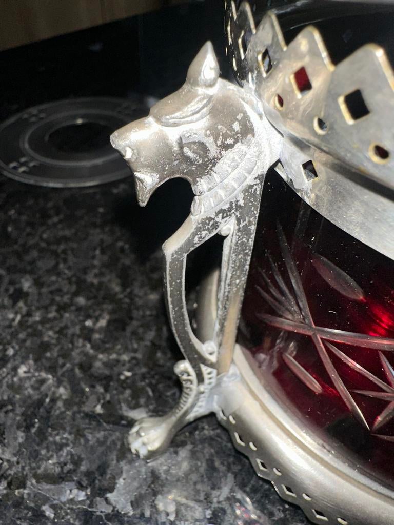 Warmhouder olielampje theepot theeset, Antiek en Kunst, Antiek | Zilver en Goud, Ophalen of Verzenden