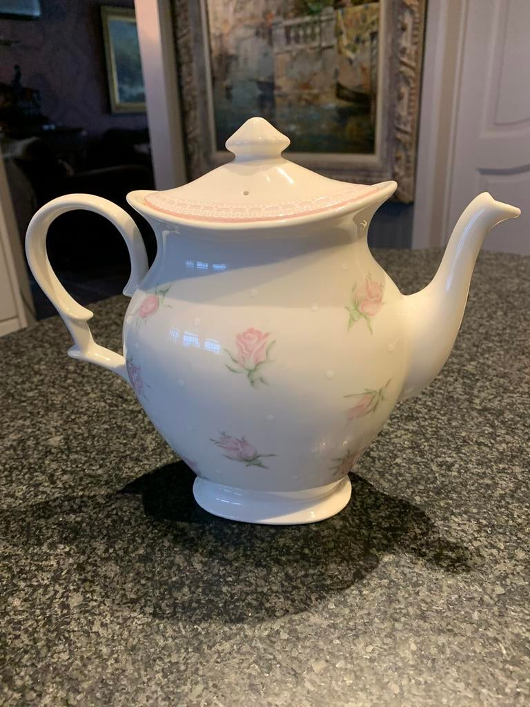 Porseleinen kan met deksel Cambridge, Ophalen of Verzenden, Zo goed als nieuw, Porselein