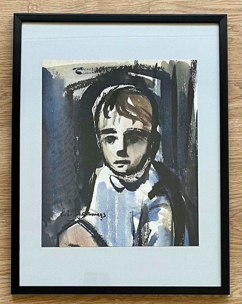 Lode Bosmans - Portrait - Huile sur papier - 28 x 23 cm, Antiquités & Art, Enlèvement ou Envoi