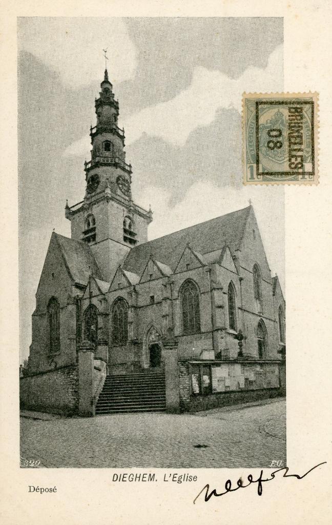 carte postale - Église de Diegem, Envoi, Affranchie, Brabant Flamand