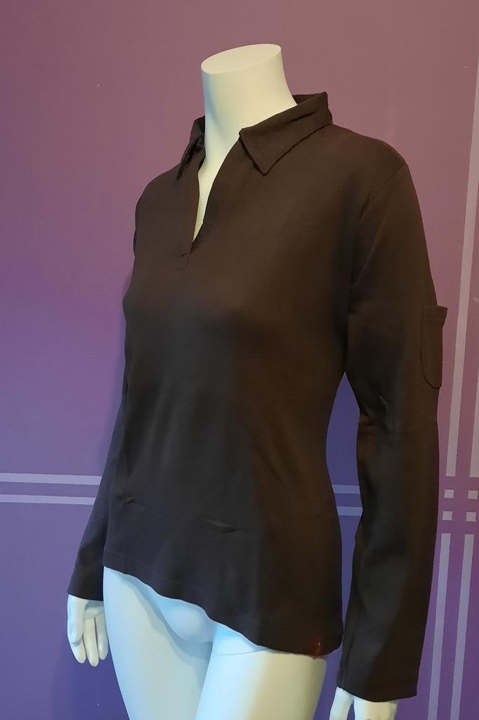 Polo à manches longues C&A « XL », Enlèvement ou Envoi, Taille 56/58 (XL), Brun, Comme neuf