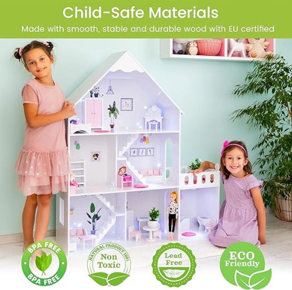 Kinderplay houten poppenhuis SNELLE GRATIS LEVERING, Verzenden, Nieuw, Poppenhuis