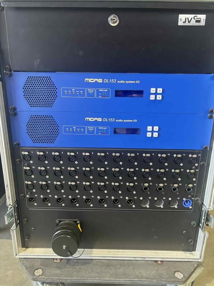 2 x midas DL 153stagebox in rack + patch met LK150 te koop, Muziek en Instrumenten, Ophalen, Gebruikt, Flightcase