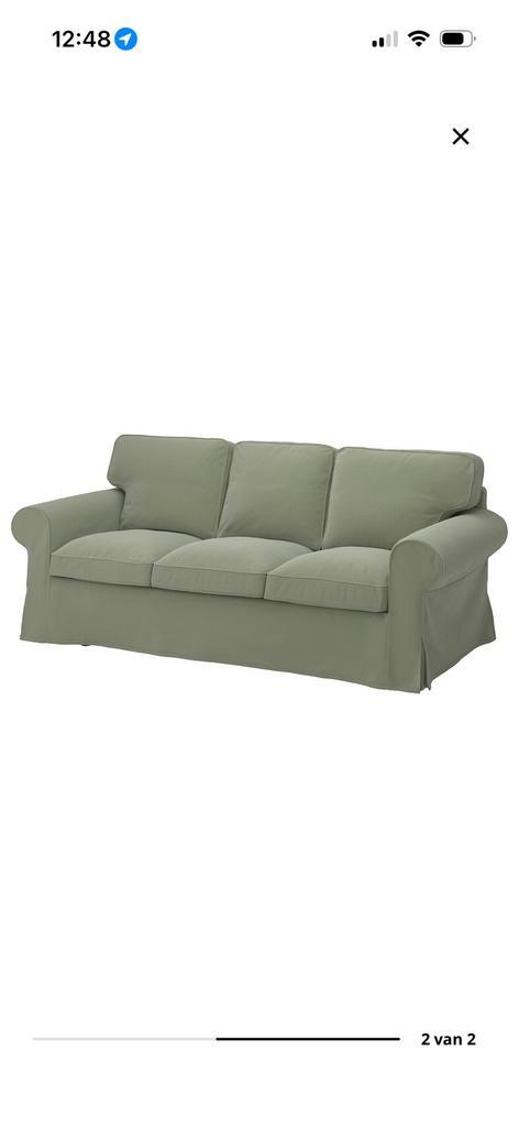 Ikea ektorp hoes grijs groen hakebo 3 zit, Huis en Inrichting, Ophalen, Zo goed als nieuw, Hoekbank