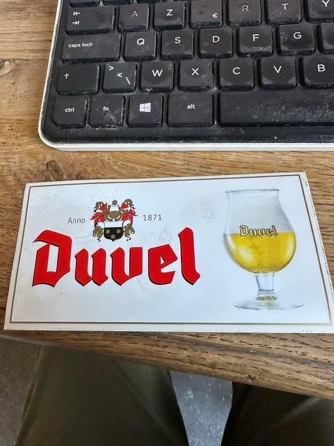 Duvel anno sticker klein, Ophalen of Verzenden, Nieuw, Overige typen, Duvel