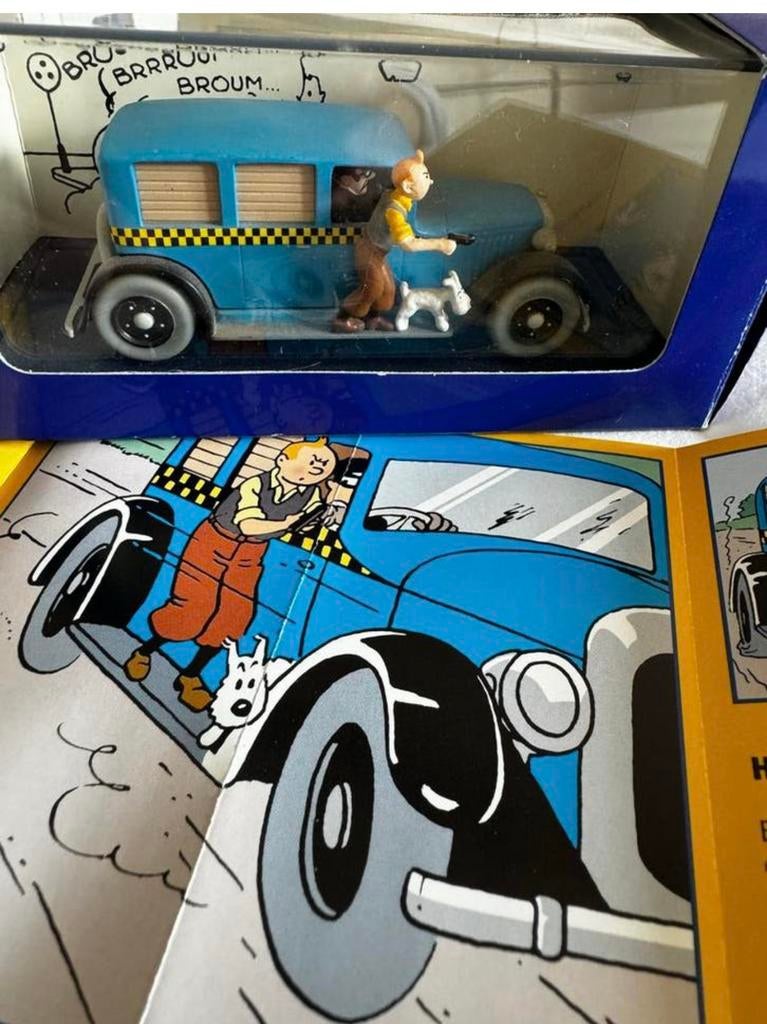 Kuifje auto 1:43  de checker taxi uit kuifje in amerika, Ophalen of Verzenden, Kuifje, Zo goed als nieuw