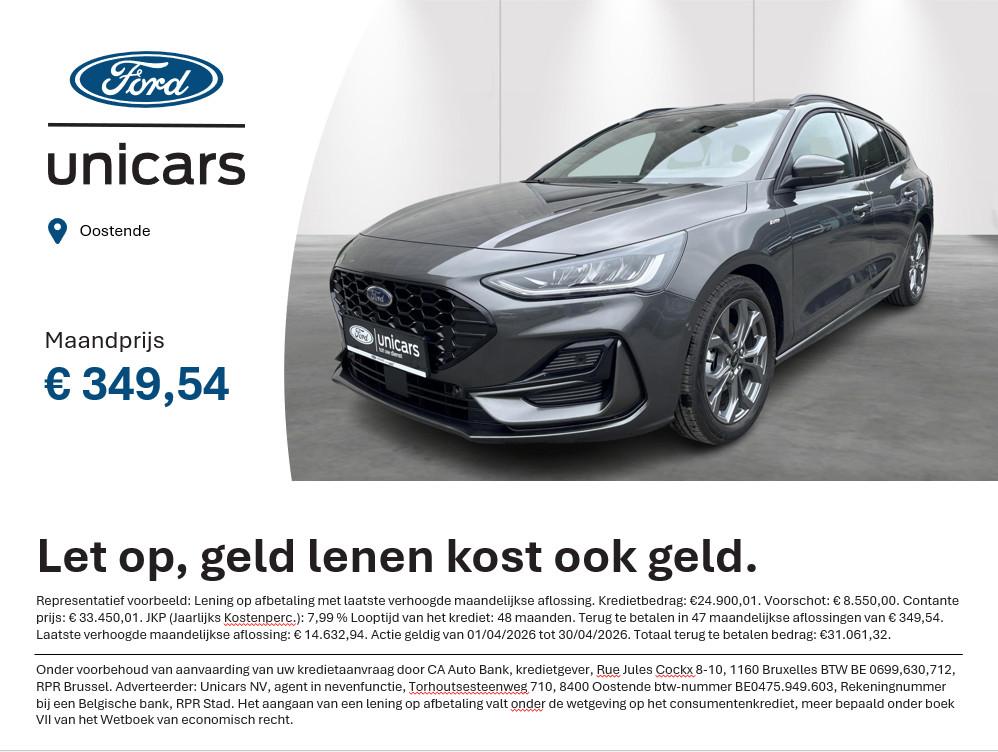 Ford Focus Clipper 1.0i EcoBoost MHEV 114kW ST-Line X DCT -, Auto's, Ford, 155 pk, 3 cilinders, 1000 cc, Zilver of Grijs