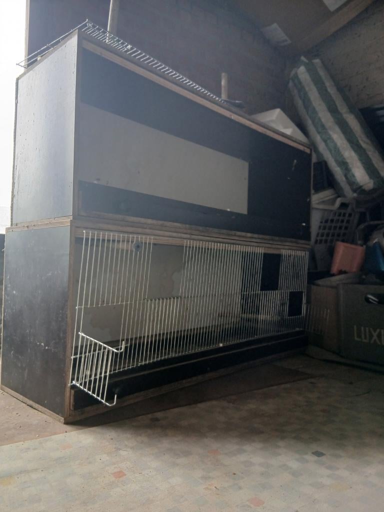 Lot 2 cages avec 2 valises de transport pour oiseaux, Enlèvement, Bois