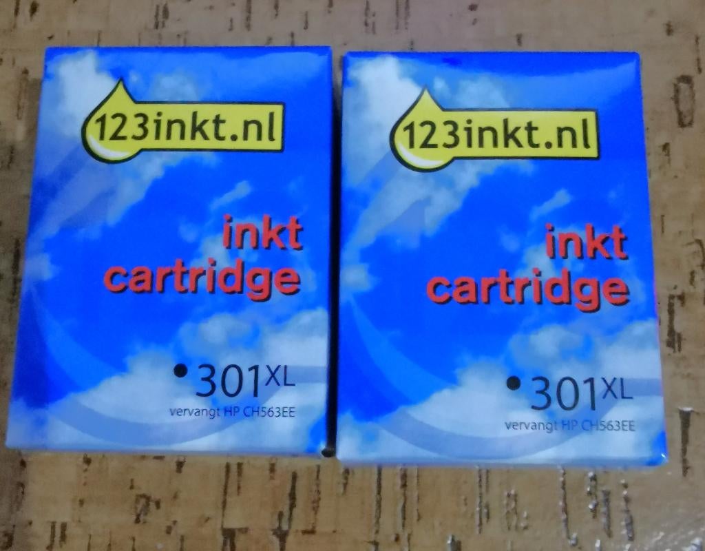 2 x Inktcartridges Zwart 301 XL., Ophalen, Nieuw, Cartridge, 1 2 3 inkt