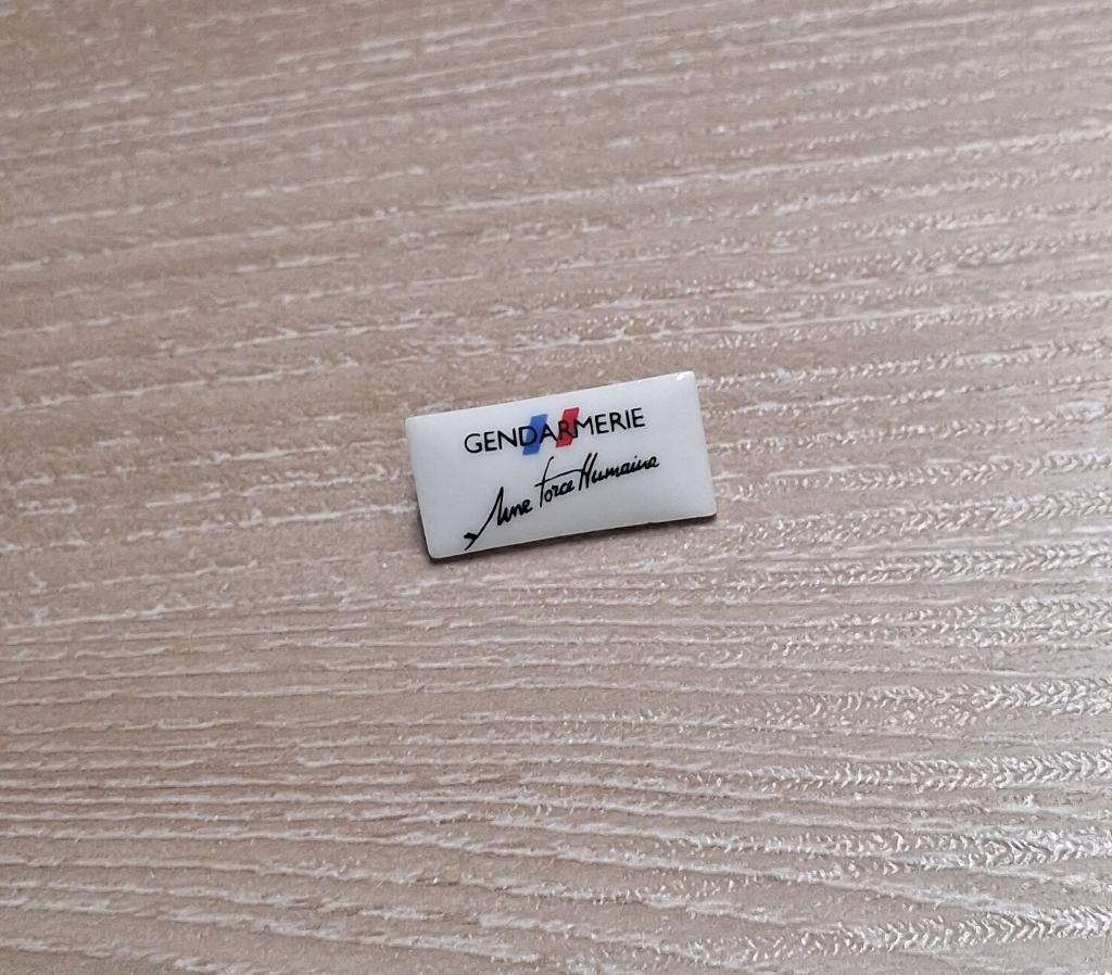 PIN - GENDARMERIE - UNE FORCE HUMAINE - POLICE - POLITIE, Collections, Envoi, Utilisé, Autres sujets/thèmes, Insigne ou Pin's