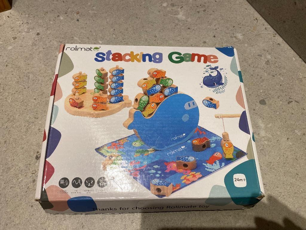 Magnetische vis + stapelspel, Kinderen en Baby's, Speelgoed | Houten speelgoed, Ophalen, Gebruikt, Overige typen