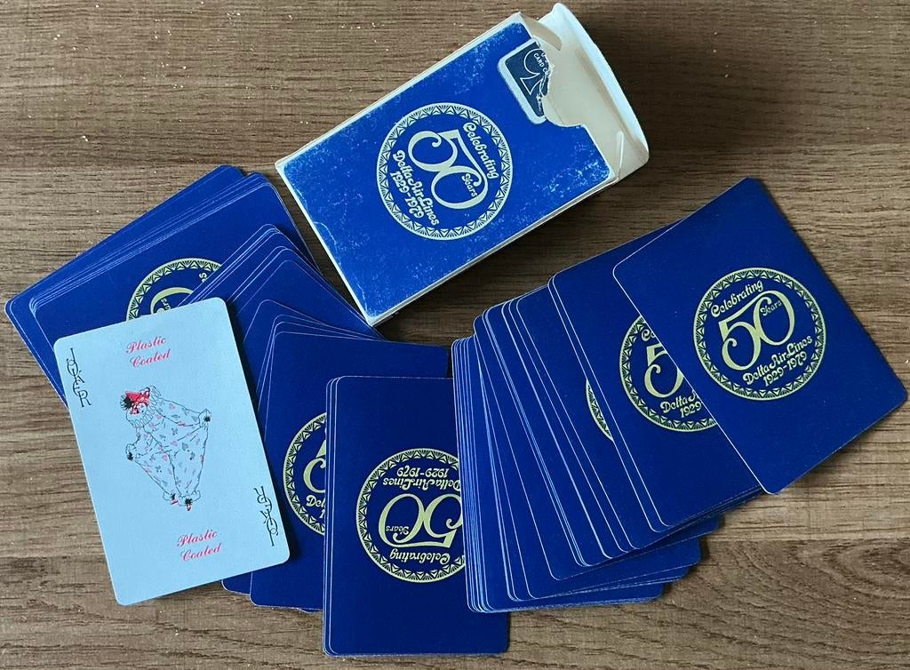 Oud kaartspel DELTA AIRLINES/1929-1979, Ophalen of Verzenden, Zo goed als nieuw, Speelkaart(en)