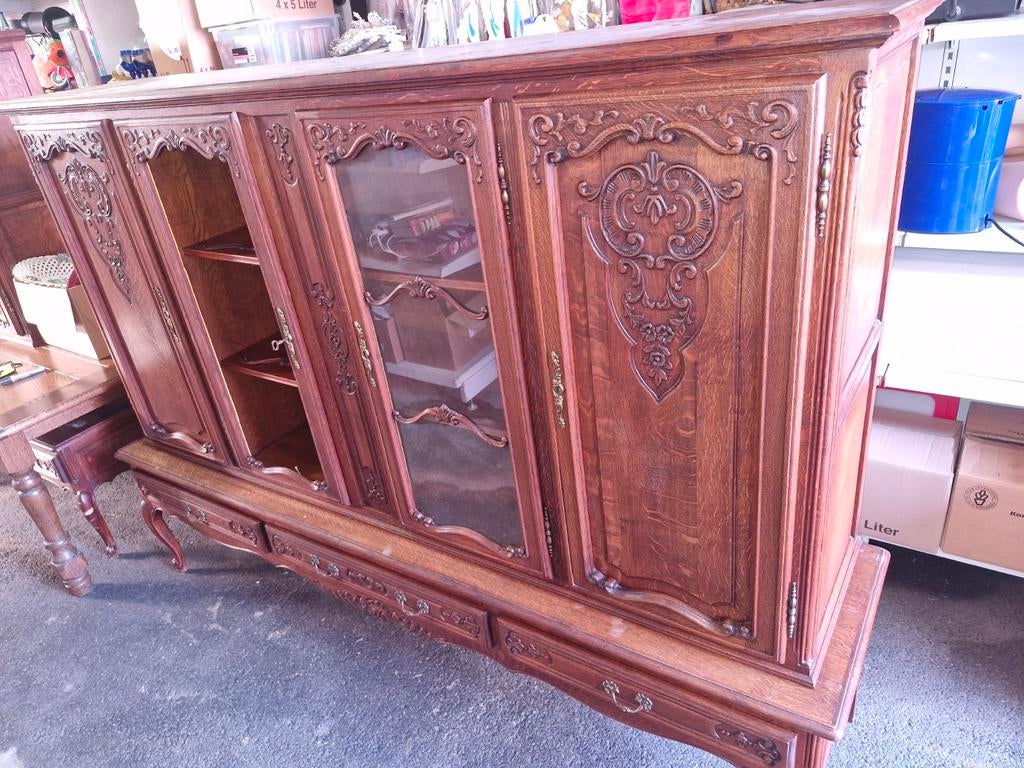 Volledige eettafel met tafel, dressoir en extra kast oud, Huis en Inrichting, Ophalen, Glas