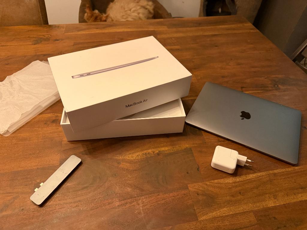 Apple Macbook Air M1 512/16 + hyperdrive, Informatique & Logiciels, Enlèvement ou Envoi, 13 pouces, 512 GB, Comme neuf