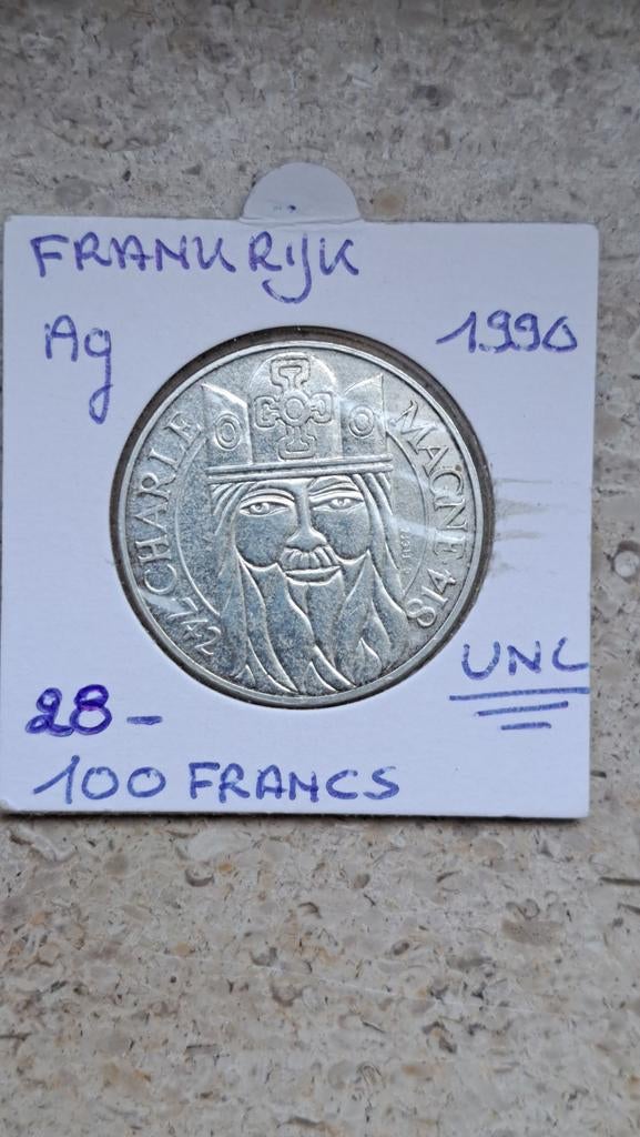 France 100 pour 1990 AG UNC ! !, Timbres & Monnaies, Monnaies | Amérique, Enlèvement ou Envoi