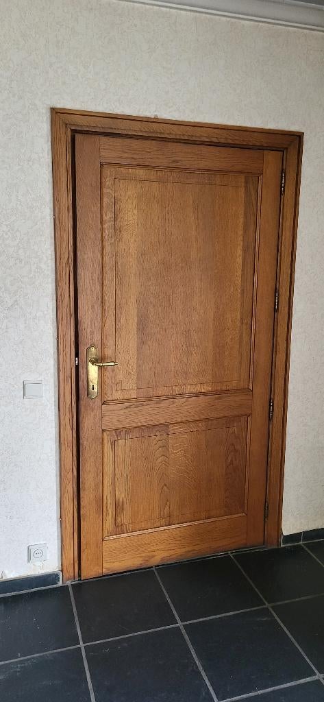 Eiken deur, Doe-het-zelf en Bouw, Ophalen, 80 tot 100 cm, Binnendeur, Zo goed als nieuw