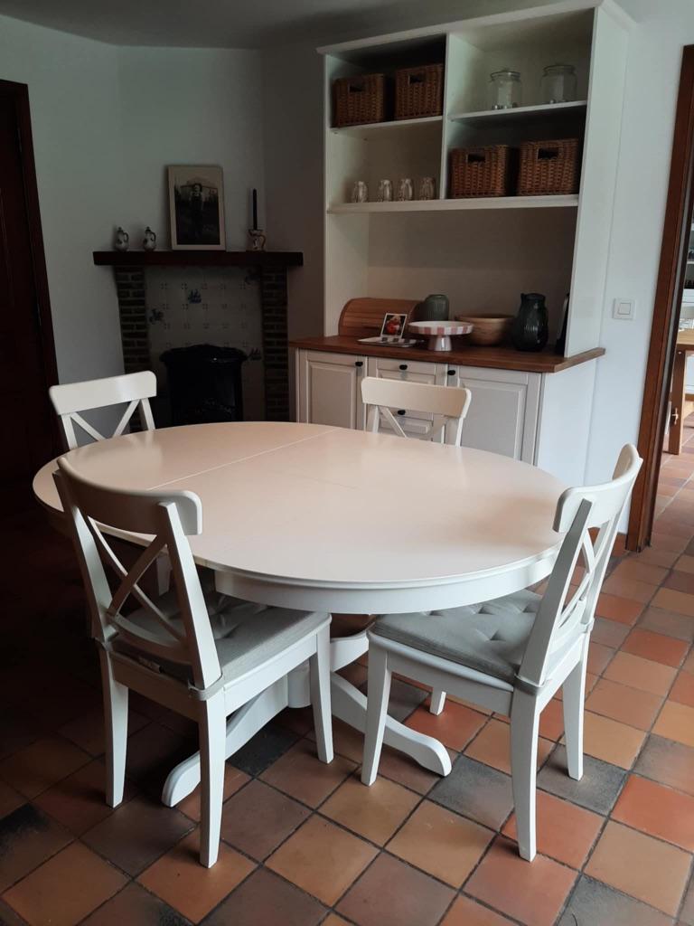 Keukentafel + 4 stoelen, Ophalen, Nieuw, 200 cm of meer, 150 tot 200 cm