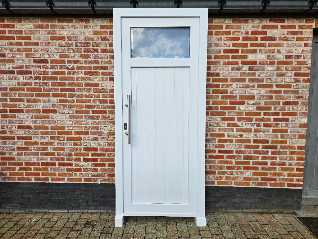 Prachtige Pvc Voordeur Schüco, Doe-het-zelf en Bouw, Ophalen, 80 tot 100 cm, Glas, 200 tot 215 cm