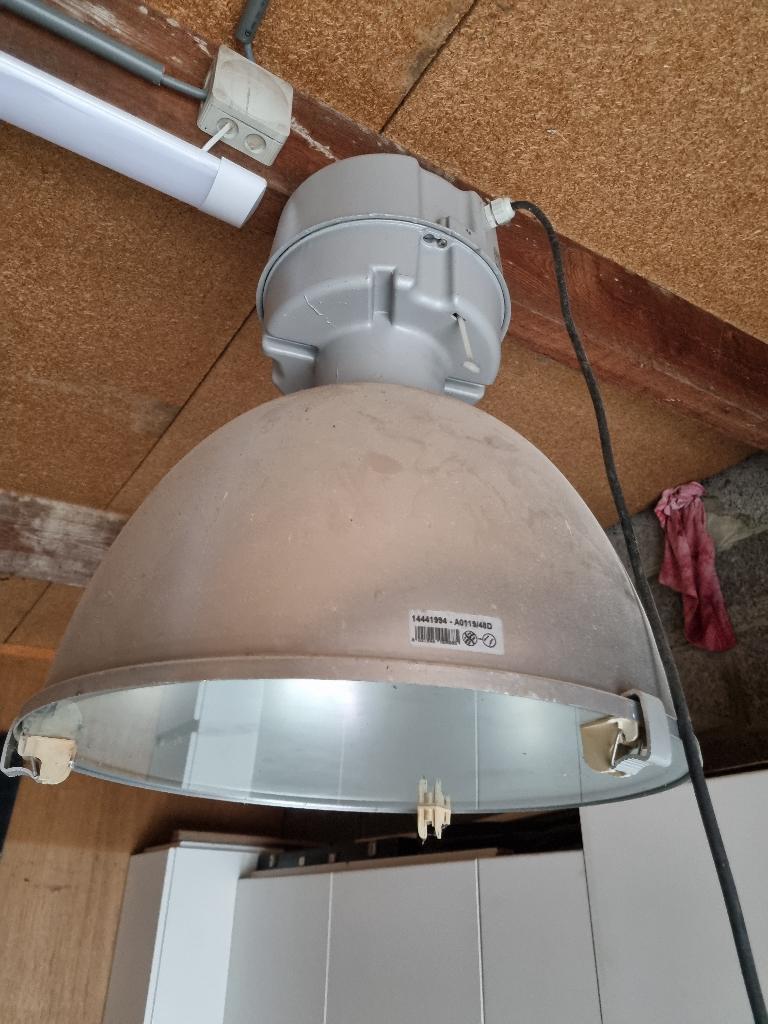 Lamp retro hangaar, Huis en Inrichting, Ophalen, Gebruikt, Metaal, Minder dan 50 cm