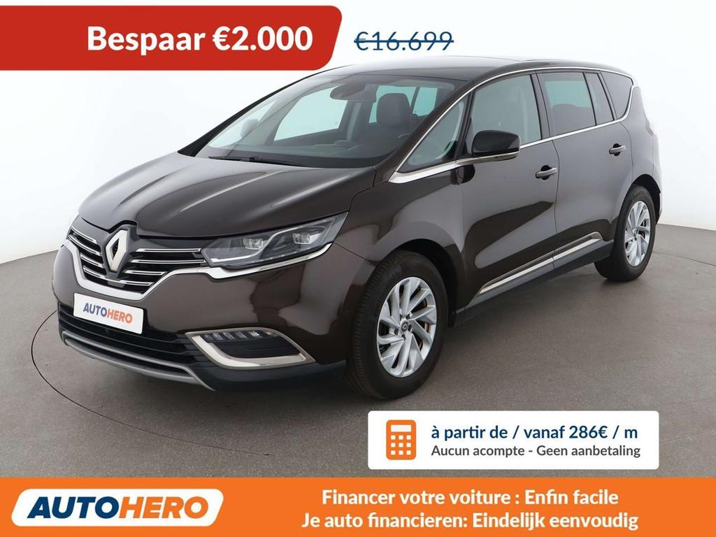 Renault Espace 1.6 TCe Energy Intens (bj 2016, automaat), Auto's, 1618 cc, Zwart, Bruin, 5 zetels