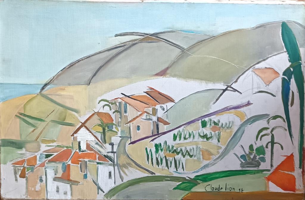 Claude Lion: St-Bernard Hyères 1953 (O/D, 61 x 38 cm), Antiek en Kunst, Kunst | Schilderijen | Klassiek, Ophalen of Verzenden