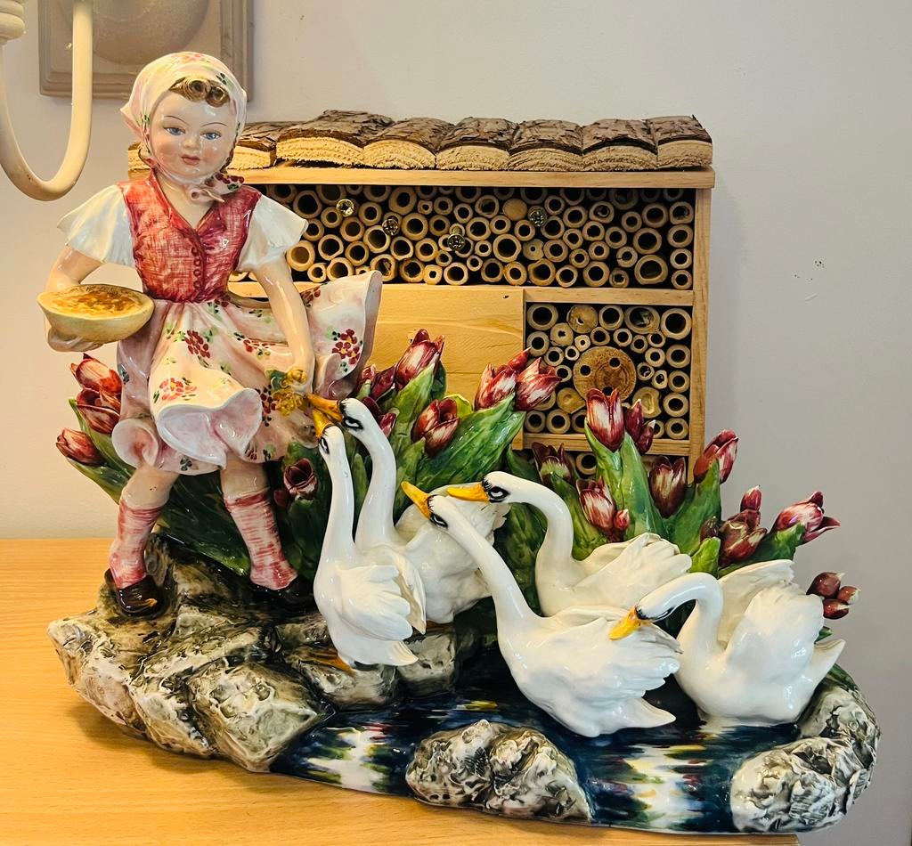 Céramique italienne avec cygnes, Enlèvement ou Envoi