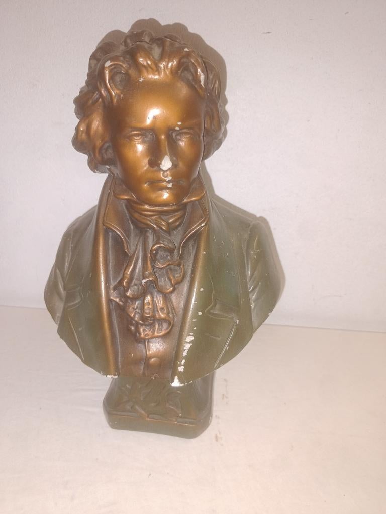 Belle statue de buste de Beethoven en plâtre/Légères traces, Enlèvement ou Envoi