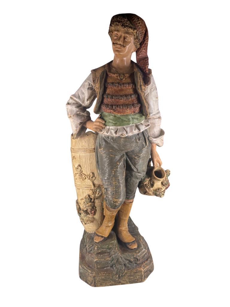 "Paysan Italien" en Terre Cuite Polychromée – Goldscheider