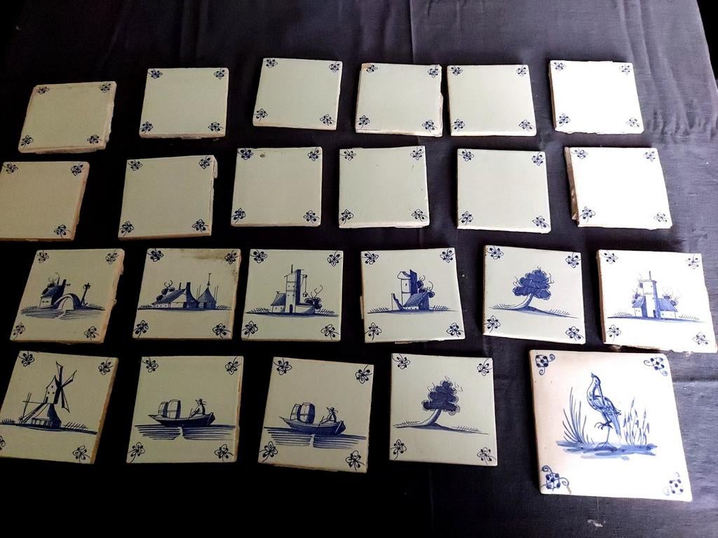 Lot tegels blauw wit, Antiek en Kunst, Antiek | Keramiek en Aardewerk, Ophalen