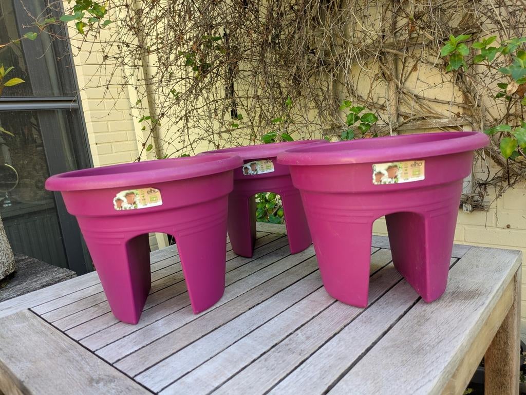 3 x Elho balkon bloempot / bloembak, Tuin en Terras, Ophalen, Zo goed als nieuw, Balkon