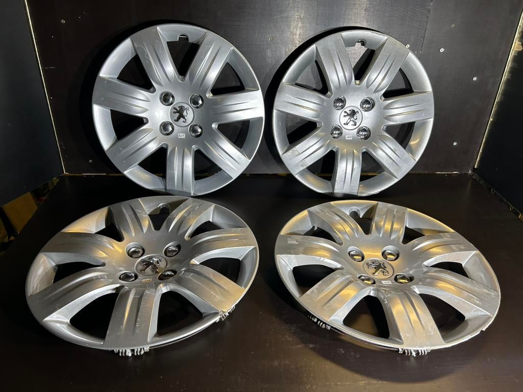 4 enjoliveurs Peugeot partner 206,207,208,307,308, 16", Autos : Divers, Enjoliveurs, Utilisé, Enlèvement ou Envoi