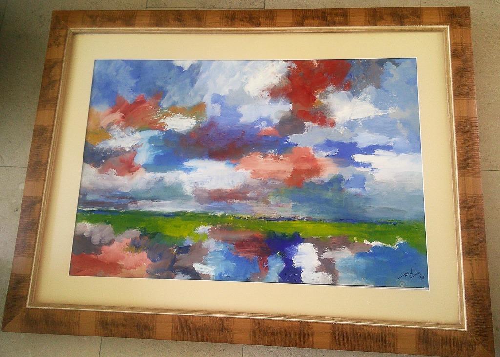 Abstraherend Landschap '97 - Jelle Hoogstra (1924-2003), Antiek en Kunst, Ophalen of Verzenden