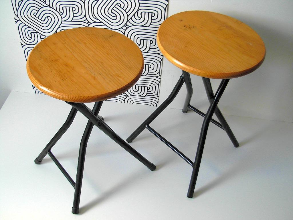 Industrial vintage design - 2 Stoere tabourets, Antiek en Kunst, Curiosa en Brocante, Ophalen of Verzenden