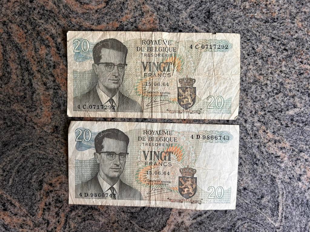 20 Belgische franken Boudewijn, Ophalen of Verzenden, Bankbiljetten