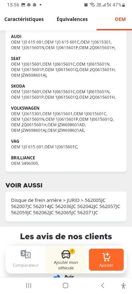 Disque de frein arriere, Ophalen, Nieuw, Seat