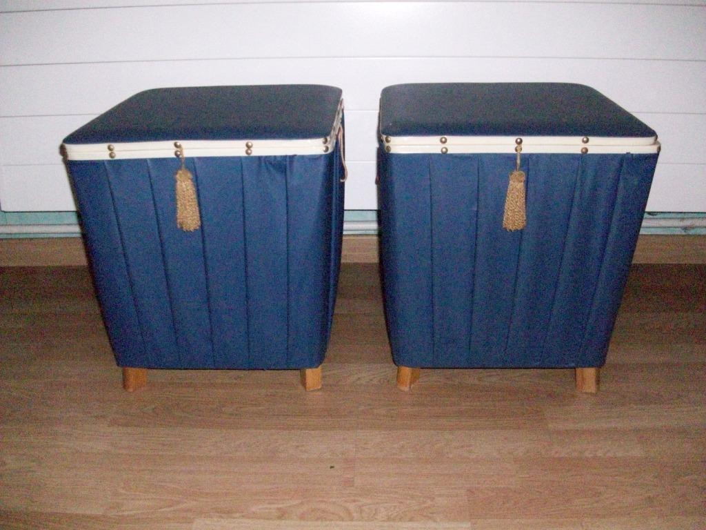 Vintage poefen, Huis en Inrichting, Zetels | Voetbanken en poefs, Ophalen, Minder dan 50 cm, Gebruikt, Minder dan 50 cm