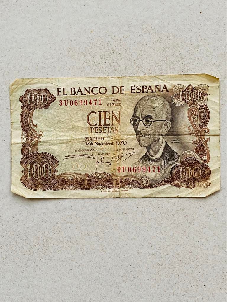 Billet de 100 pesetas espagnoles - Espagne 1970, Enlèvement ou Envoi