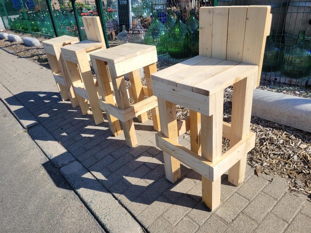 Robuuste tuinstoelen met rugleuning! 3 cm dikte vh hout!, Ophalen