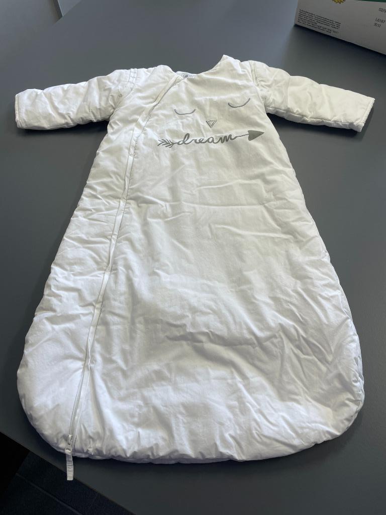 Witte slaapzak 85 cm (T2), Ophalen of Verzenden, Zo goed als nieuw, 70 tot 85 cm, Slaapzak