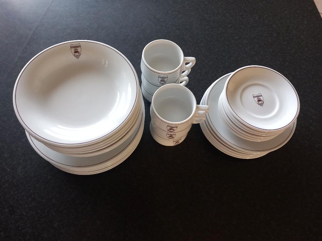 Servies Stroobants koffie 6 personen, Antiek en Kunst, Antiek | Servies compleet, Ophalen